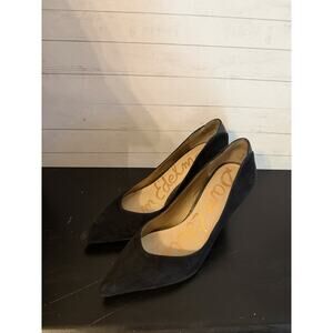 SAM EDELMAN Women's Pointed Toe Pump In Black Suede Women's Size 7M